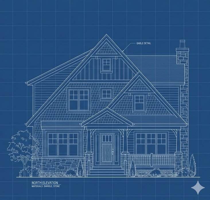 North Elevation Blueprint — Permit Path Ontario